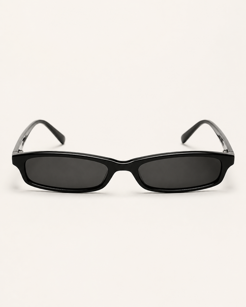The Charlotte slim rectangle sunglasses on off-white background